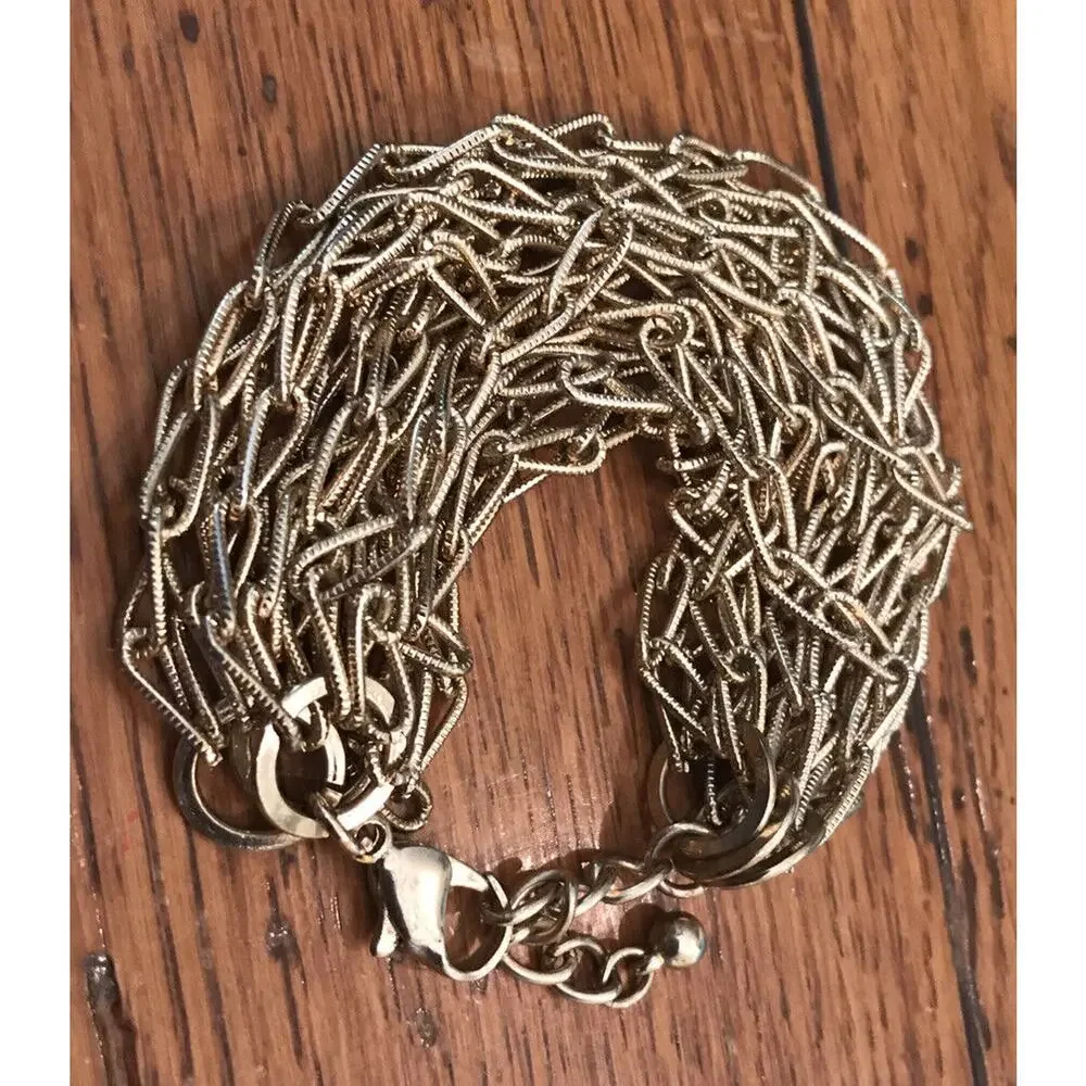 Multi-Strand Gold-Tone Link Adjustable 6'-7 1/2
